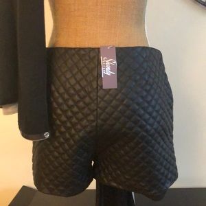 Dani faux leather quilted shorts